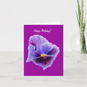 Purple pansy birthday card