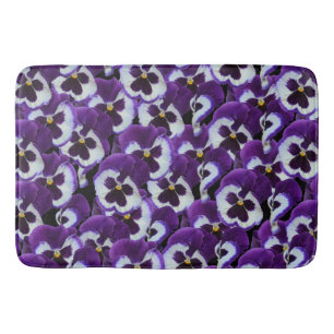 Purple Pansy Bouquet, Bath Mat