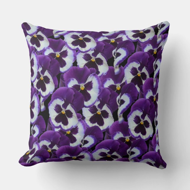 Purple Pansy Bouquet Big Lounge Cushion (Front)