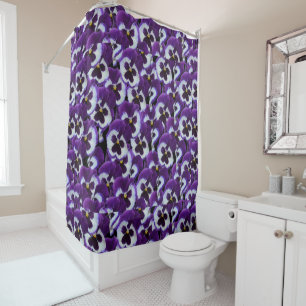 Purple Pansy Bouquet, Shower Curtain