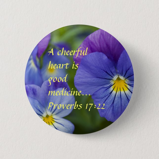 Purple Pansy - Cheerfulness 6 Cm Round Badge (Front)