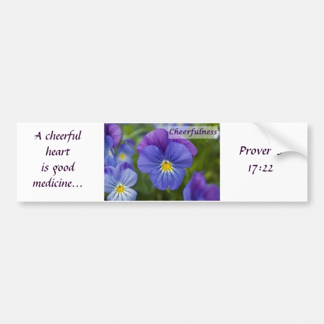Purple Pansy - Cheerfulness Bumper Sticker (Front)