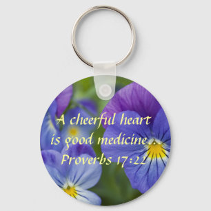 Purple Pansy - Cheerfulness Key Ring