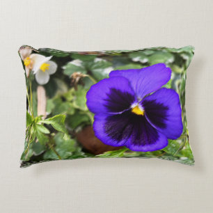 Purple pansy decorative cushion