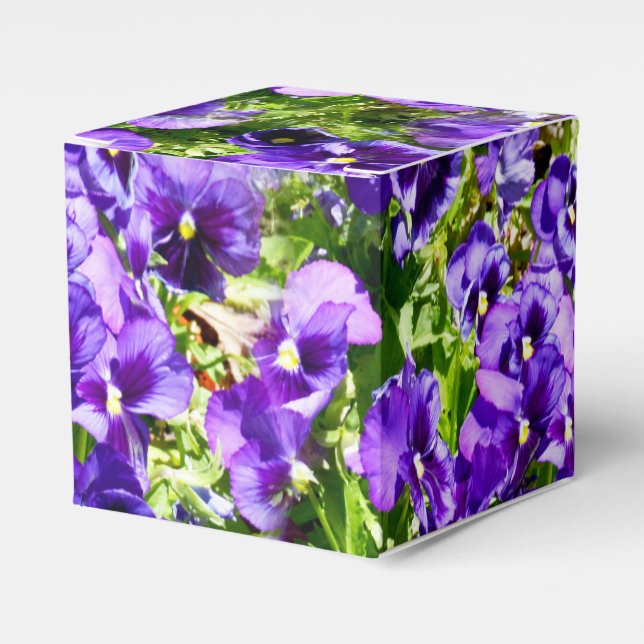 Purple Pansy Field, Favour Box (Front Side)