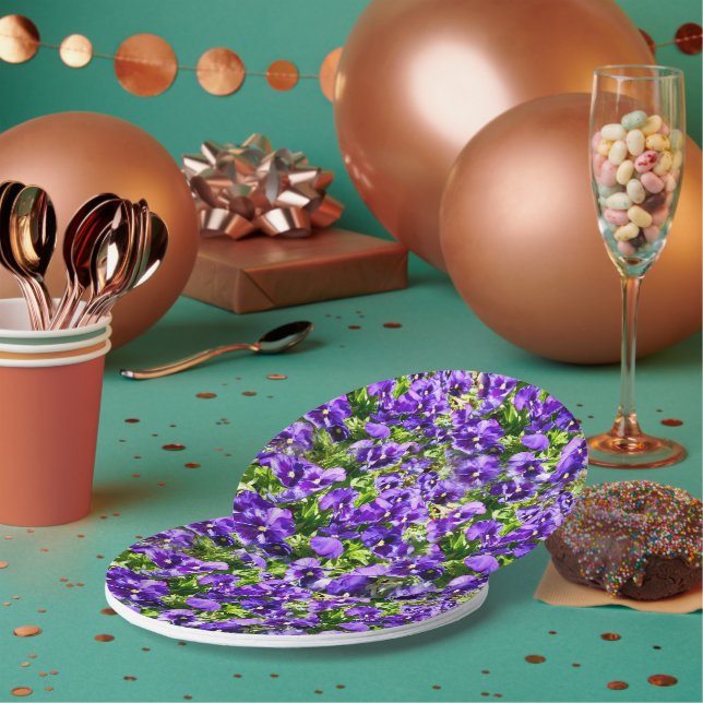 Purple Pansy Field, Paper Plate (Multi)