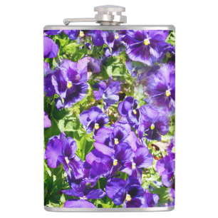 Purple Pansy Field, Thermal Tumbler Hip Flask
