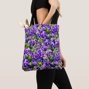 Purple Pansy Field, Tote Bag
