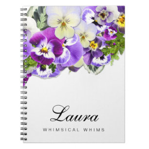Purple Pansy Floral Name Notebook