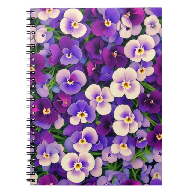 Purple Pansy Flower Notebook (Front)