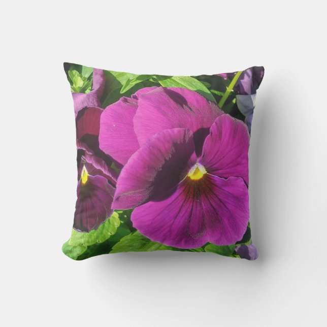Purple Pansy Flower Photo  Cushion (Front)