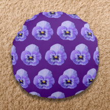 Purple Pansy Flower Seamless Pattern on