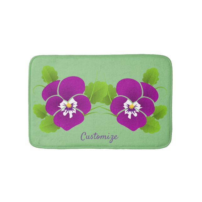 Purple Pansy Flower Thunder_Cove Bath Mat (Front)