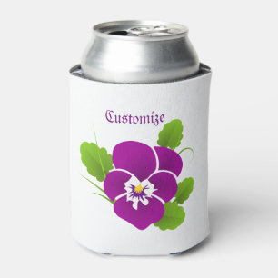 Purple Pansy Flower Thunder_Cove Can Cooler
