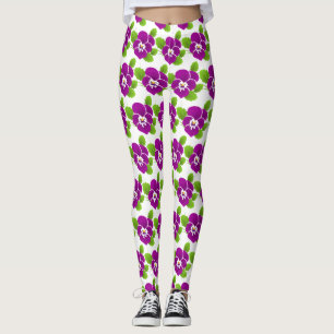 Purple Pansy Flower Thunder_Cove Leggings