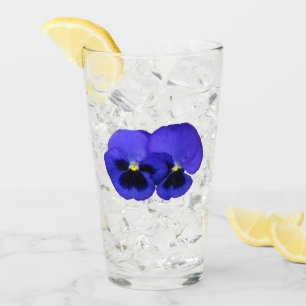 Purple Pansy Flowers Floral Glass