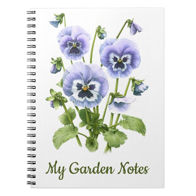 Purple Pansy Flowers Personalised Notebook (Front)