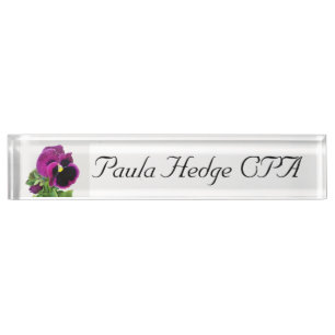 Purple Pansy Nameplate
