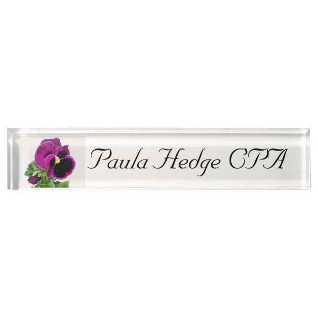 Purple Pansy Nameplate (Front)