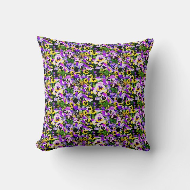 purple pansy pillow (Front)