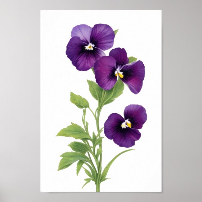 Purple Pansy Poster (Front)