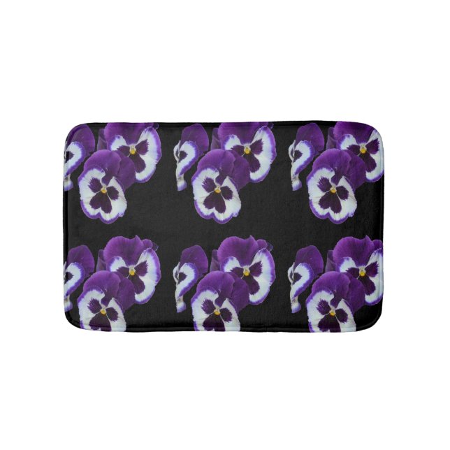 Purple Pansy Posy, Bath Mat (Front)