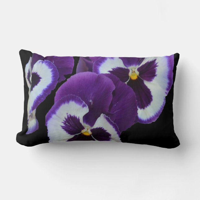 Purple Pansy Posy, Lumbar Cushion (Front)