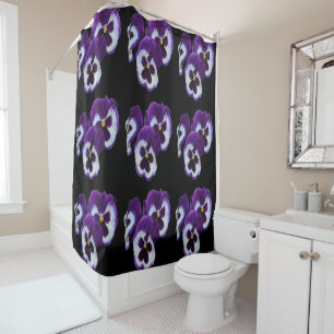 Purple Pansy Posy, Shower Curtain