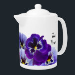 Purple Pansy Tea Pot<br><div class="desc">Start your day with these pretty purple pansies as you enjoy your morning tea!</div>