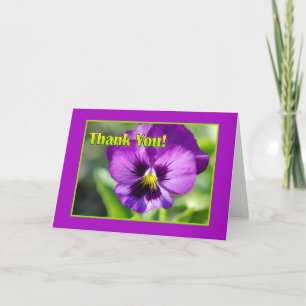 Purple Pansy Thank You Card