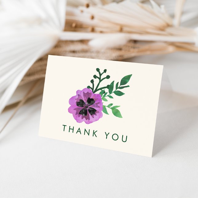 Purple Pansy Thank You Cards (Creator Uploaded)
