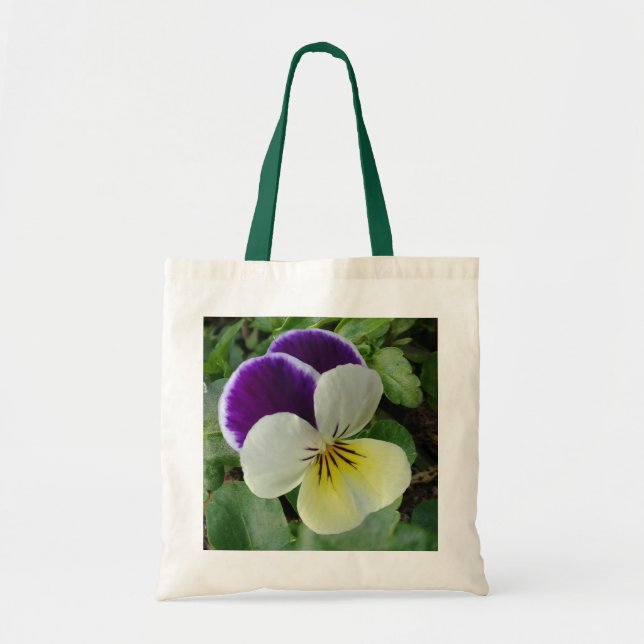 Purple pansy tote bag (Front)