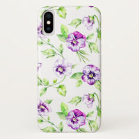 Purple Pansy Watercolor iPhone / iPad case