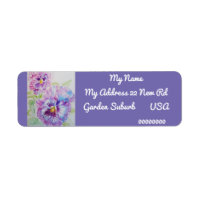 Purple Pansy Watercolour Return Address Labels