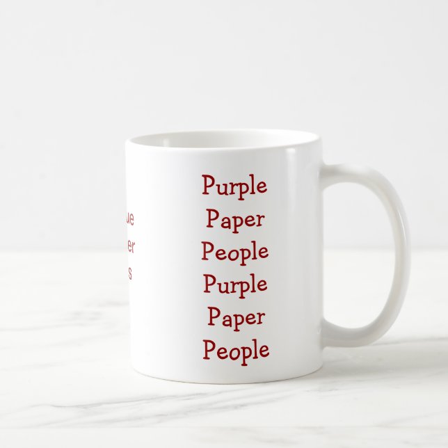 Purple Paper People Tongue Twister Mug (Right)