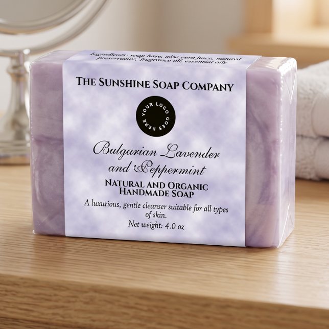 Purple Parchment Soap Packaging Label w Logo (Creator Uploaded)