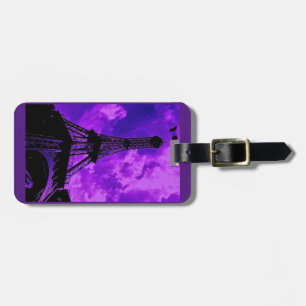 Purple Paris Luggage Tag