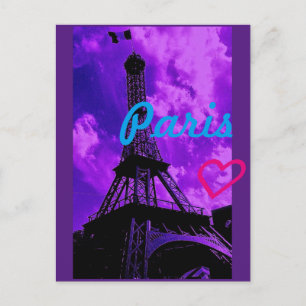 Purple Paris Postcard