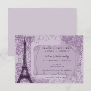 Purple Parisian Bridal Shower Invitation