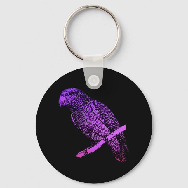Purple Parrot Key Ring (Front)