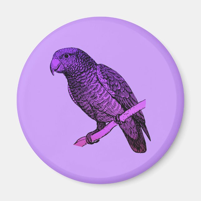 Purple Parrot Magnet (Front)