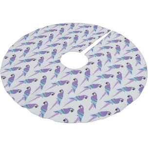 Purple Parrots Brushed Polyester Tree Skirt