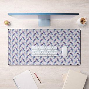 Purple Parrots Desk Mat