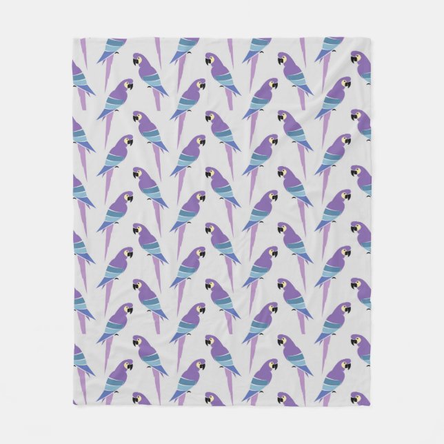 Purple Parrots Fleece Blanket (Front)