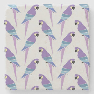 Purple Parrots Stone Coaster