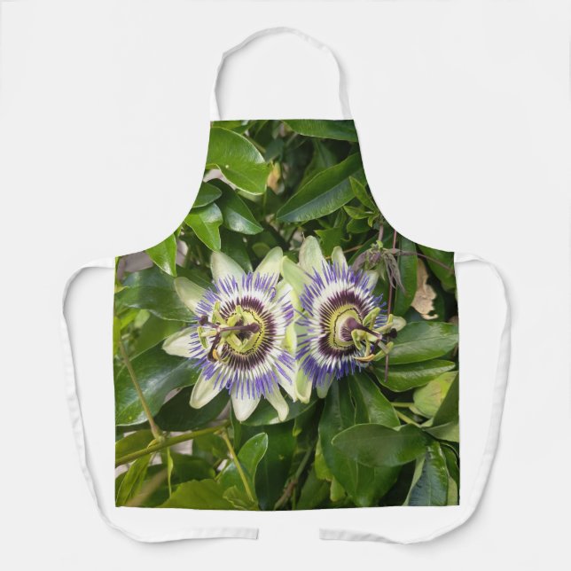 Purple Passion Flower Floral Apron (Front)