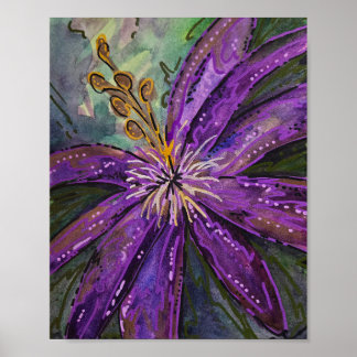 Purple Passion Flower Poster