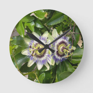 Purple Passion Flower Wall Clock