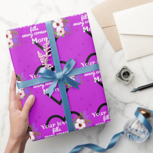 Purple Passion Hearts for Mother's Day Wrapping Paper