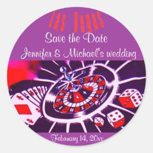 Purple Passion Las Vegas Wedding Classic Round Sticker